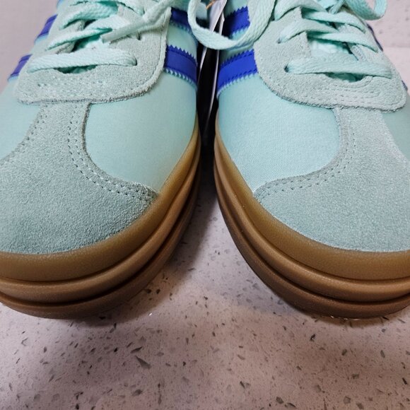 Size 8.5 - Adidas Gazelle Bold Platform Clear Mint Lucid Blue Satin W - Picture 14 of 14